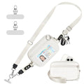 Tiostep Clip and Go Strap for Phone with Wallet Crossbody Phone Lanyard Adjustable and Detachable RFID Wristlet Wallet with ID Window and Zipper, Cream(L) - color: Cream, size: Large