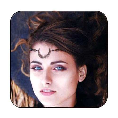 CAKURE Moon Head Chain Bohemia Gold Bronze Headpiece Vintage Forehead Hair Jewelry Gypsy Hair Accessories for Women