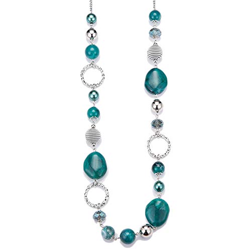 PEARL&CLUB Long Beaded Necklaces For Women - Sweater Chain Fashion Jewelry Necklace Gifts For Women - color: 23-Sea green