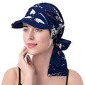 XYIYI Chemo Headwear for Womens Cancer Patients, Head Scarf Chemotherapy Headwraps Hat - color: Navy Blue Flowers