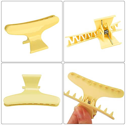 Ondder 12 Pack Butterfly Hair Clamps Clips Hair Claw Clips Salon Pro Section Clip for Styling Sectioning Cutting Coloring Hair Clips Hairdressing Salon Tool Hair Accessories for Women Girls - color: Yellow