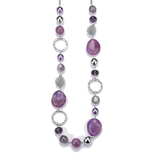 PEARL&CLUB Long Beaded Necklaces For Women - Sweater Chain Fashion Jewelry Necklace Gifts For Women - color: 23-Purple