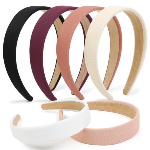 TERSE Headbands for Women Trendy Non Slip Headband for Girls Long Short Hair, Cute Ribbed Women Headbands Elastic Hair Bands Fashion Hard Head Band Accessories 1 Inch - color: Headbands Color-D