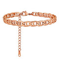 ChainsHouse Ankle Bracelets for Women, Stainless Steel Chain Anklets Waterproof, Women Summer Beach Jewelry Gift, Come with Box - color: 11. 6mm-Flat Marina-Rose Gold