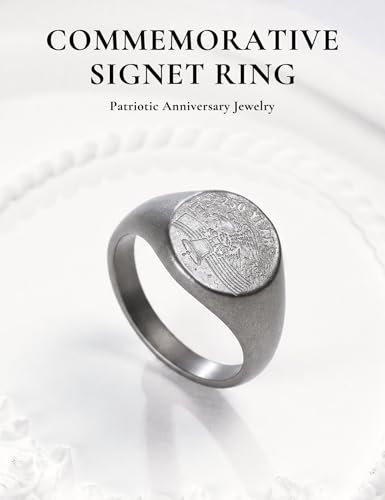 King Will Men's Tungsten Signet Rings Thumb Pinky Biker Band Ring For Men High Polished Plain Wedding Statement Ring Comfort Fit Size 7-12 - color: Steel-Flag