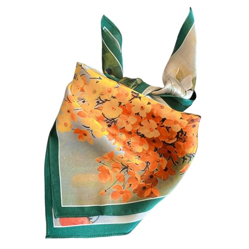Aufeel Women's 100% Pure Mulberry Silk Small Square Scarf - Neckerchief Women - Silk Headscarf - 21" x 21" - color: Bloom