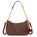 Small Shoulder Bags for Women Y2k Cute Shoulder Purse with Cherry Pendant Trendy Designer Handbag for Daily - color: A03-coffee