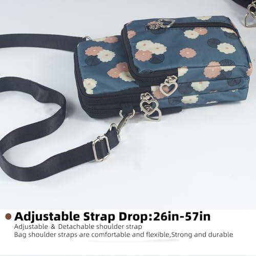 JANKS Small Crossbody Bag for Women - Mini Phone Purses with Crossbody Strap and Wallet - Nylon Arm Bag - color: Ab-blue Circle