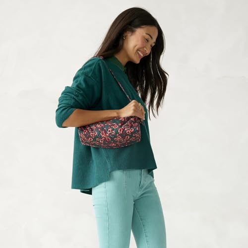 Vera Bradley Women's Premium Cotton Roxbury Crescent Shoulder Bag - color: Victorian Vines