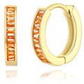 14K Gold Huggie Earrings for Women Silver Huggie Hoop Earrings Cubic Zirconia Huggie Earrings Stud Earrings Lightweight Dainty Hypoallergenic Earrings Jewelry Gifts - color: Gold Orange CZ Huggies