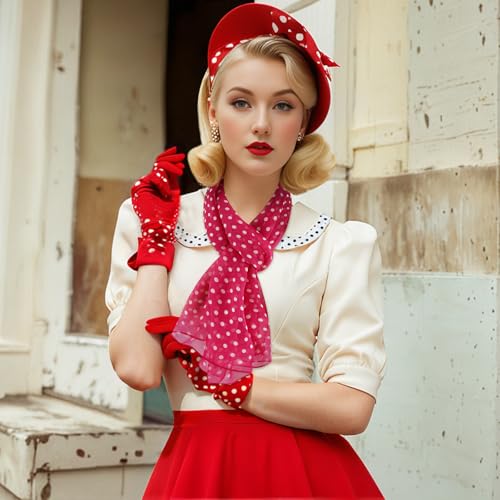 E-Clover Unique Fashion Women's Scarf Chiffon Sheer Scarves for Women Lightweight - color: Pink Polka Dot-01