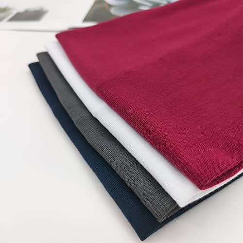 YONUF Wide Boho Headbands for Women Fashion Knotted Headband Yoga Workout Hair Accessories African Head Wrap 4 Pack - color: White, Gray, Red, Blue