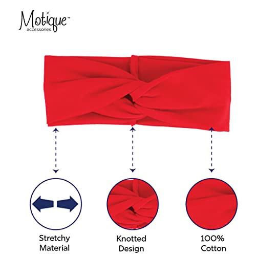 Motique Accessories Red Solid Twist Turband Headwrap Hair Band for Women - color: Red