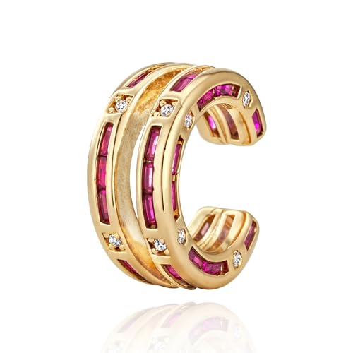 FETTERO Ear Cuff Earrings for Women Non Piercing 14K Gold Plated Ear Cuffs for Non Pierced Ears Clip on Cartilage Earring Ligthweight Fake Earrings | Single - style: 2 hoops