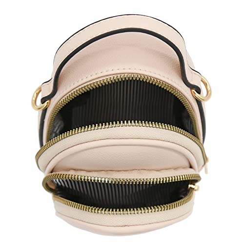 FashionPuzzle Two Compartment Mini Crossbody Bag | Two Compartment - color: Nude