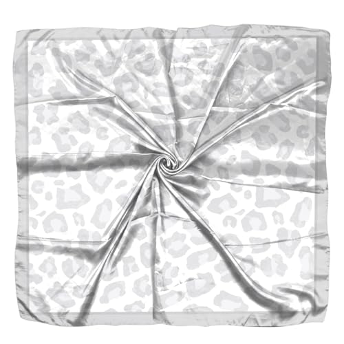 Scarf Silk Feeling Square Satin Head Hair Scarf Wrap 27.5 Inches Headwear Aesthetic Cute Decoration Women Girls - color: V-5-gray