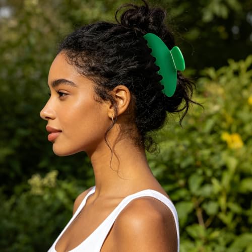 MAORULU Cute Claw Clip for Women – 4.3'' Large Acetate Hair Clips for Thick Thin Curly Long Hair, Durable Hair Clamps Non-slip Jaw Clip, Strong Hold, Stylish French Design (Forest Green) - color: Forest Green