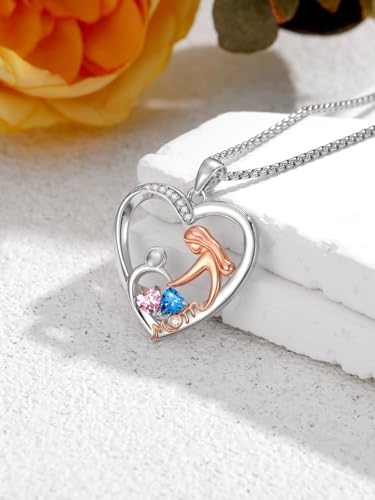 Mom Birthday Gift, Mom Necklace Birthstone Necklace, Anniversary Jewelry Valentine Mothers Day Christmas Birthday Gifts for Mom Women Her Wife Daughter - style: 10-12-Oct-Dec Birthstone