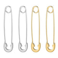 Aoedej Safety Pin Earrings for Women Men Stainless Steel Punk Paperclip Cartilage Hoop Earrings Industrial Tragus Helix Piercing Jewellery - color: Gold+Silver, size: 38mm
