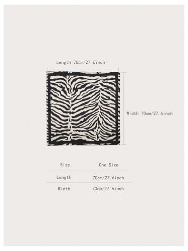 RoseSeek Women's Cheetah Print Silk Head Scarf Leopard Satin Rave Hair Scarf Headband Square Scarves - color: Black and White