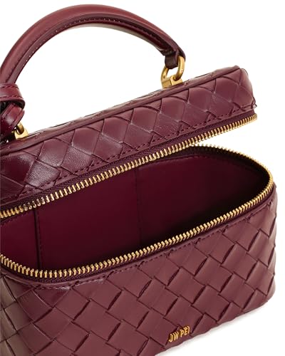 JW PEI Women's Cleo Box Shape Top Handle Bag - color: Claret Croc