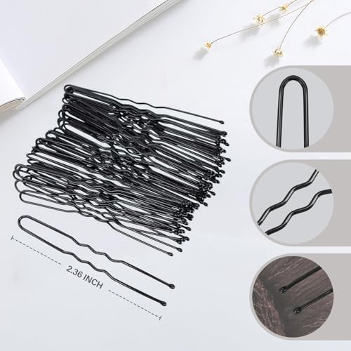 80Pcs Hair Nets for Buns -Black Ballet Bun Nets & Hair Pins for Girls & Women Invisible Bun Covers for Women's Hair 30Pcs 12Inch Nets and 50Pcs Hair Pins for Buns Ballet Bun Kit - color: Black, size: 12 Inch