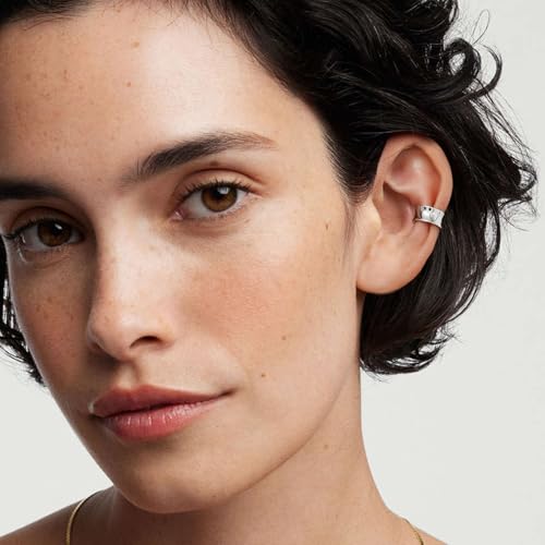 CHIC & ARTSY 925 Sterling Silver Ear Cuffs for Women, Non Piercing Clip On Cartilage Cuffs, Adjustable Fake Conch & Helix Earrings, Gold Plated & Oxidized Various Styles - color: ear cuff #12