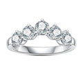 Moissanite Eternity Rings Wedding Bands D Color VVS1 Clarity Round Brilliant Cut 925 Sterling Silver 5/6 Stones Anniversary Band Rings for Women with Certificate - color: Round Cut 1.5CTTW