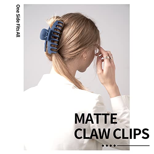4.3 Inch Large Hair Claw Clips for Thin Thick Curly Hair Big Matte Hairclips Banana Strong Hold Jaw Clip Fashion Hair Accessories for Women and Girls (Nonslip, 8PCS) - color: A-Colorful Claw