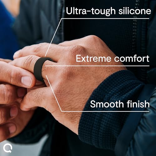 QALO Stackable Rubber Engagement Rings for Women – Flexible Skin-Friendly Silicone Wedding Bands for Her – Lightweight All-Day Wearable Rubber Wedding Ring – Durable Design for Outdoor, Active Use - color: Pack F: Silver, Pearl, size: 6