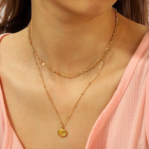 14K Gold Heart Necklace for Women Boho stainless steel waterproof Cute Dainty Love Pendant Necklaces for Women - color: Styie-4
