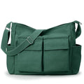 KALIDI Canvas Tote Bag Large Hobo Crossbody Shoulder Handbag Zipper Messenger Bag for Women or Men Casual College Work - color: Upgraded Dark Green