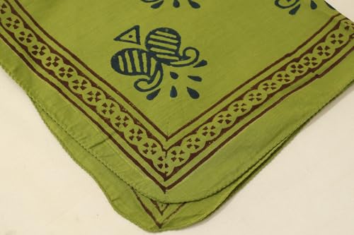 Hand Block Printed Cotton Bandana | Boho Head Scarf, Handmade Head Wrap, Neck Scarf, Bandana for Men & Women | Ethnic Indian Print