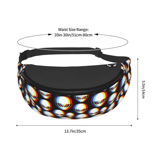 alien abstract fashion Fashion casual fanny pack waist bag men women adjustable belt waist bag for travel hiking cycling running festival carnival - color: Black35