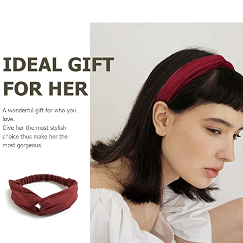 DRESHOW 16 Pack Turban Headbands for Women Elastic Back Twisted Hair Bands Face Vintage Cross Head Wrap Hair Accessories - color: 16 Pack：vintage Criss Cross B