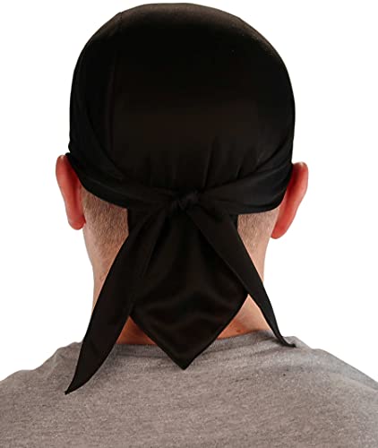 Sparkling EARTH - American Made Skull Caps Doo Rags Do Rag Durag Headwrap Head Wraps Skullies - Made in The USA! - color: Black Wicking Skull Cap