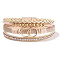 FANCY SHINY Boho Leather Wrap Bracelet Stackable Infinity Chunky Cuff Bracelets Western Hippie Outfits Jewelry Valentine Gifts for Women - color: Gold
