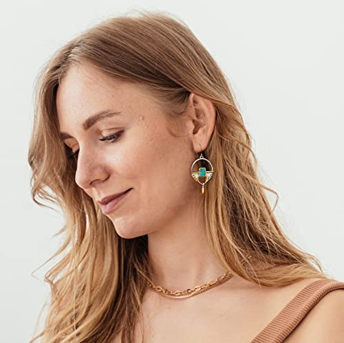Vintage Boho Earrings 14K Gold Plated Drop Dangle Earrings for Women