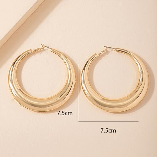 Large Hoop Earrings Lightweight Chunky Earrings for Women Chunky Earrings Big Hoop Earrings for Wedding - style: Hoop-G-02
