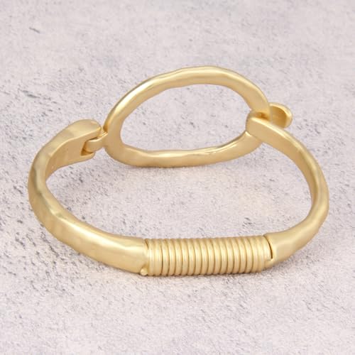 Gold Cuff Bracelet for Women Silver Beaded Bracelets Open Bangle Stackable Stretch Bead Bracelet Boho Jewelry Gifts for Wife Couple - style: Chunky Gold Bangles