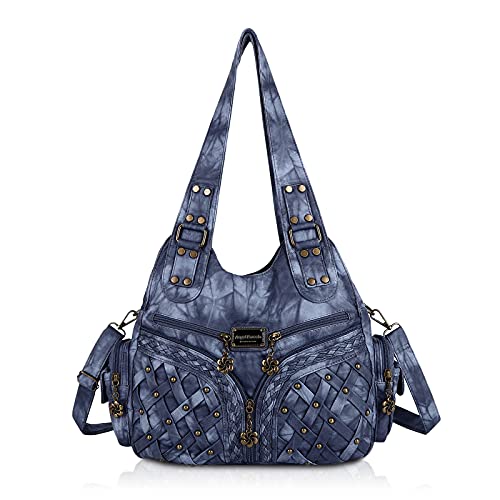 Angel Barcelo Purses for Women Large Shoulder Bag Soft Hobo Bags for Women - color: J.blue