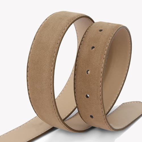 HOTWILL Women Suede Belt for Jeans Dresses Fashion Chunky Ladies Waist Belts with Gold Buckle - color: Taupe, size: Large: 33"-36" (Pant 12-14)