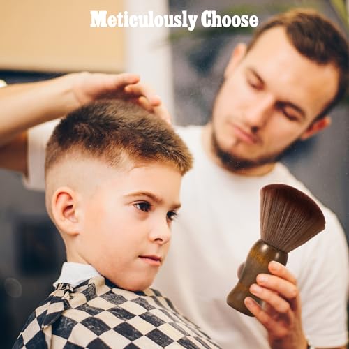 SALONSILK Barber Neck Duster Shaving Brush Set, 5 in 1 Professional Barber Accessories Cleaning Supplies, Hair Cutting Cleaning Hairbrush Styling Tool - color: Hair Cutting Brown