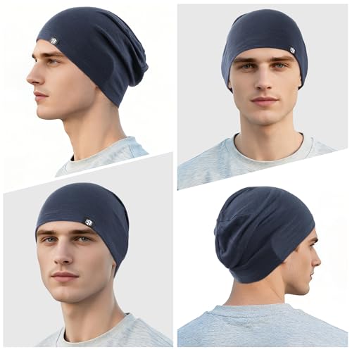 WTACTFUL 3 Pieces Cooling Skull Caps for Men & Women - Soft & Breathable Cycling Cap for Summer - color: Black+white+blue