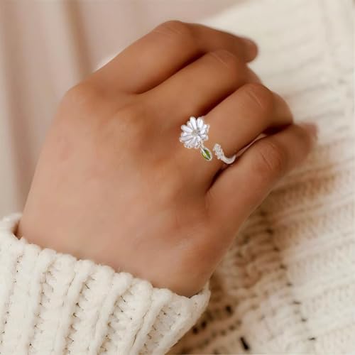 Adjustable Women's Cubic Zirconia Leaf Shaped Ring, 18K Gold-Plated Exquisite Stackable Women's Ring, A Great Gift for Her - color: R