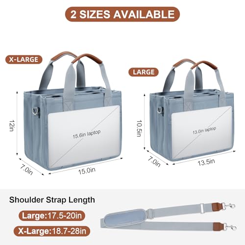 KKXIU Canvas Tote Bag for Women with Zipper and Compartments Crossbody Large Bible Messenger Purse Bag With Pockets | Canvas - color: Grey, size: Large