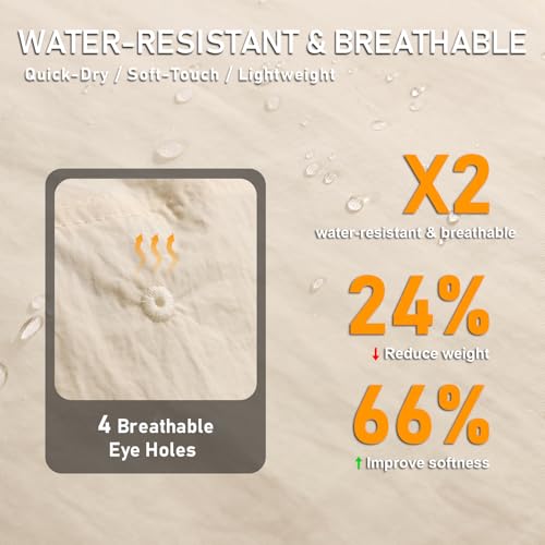 Water-Resistant Bucket Hat for Women Men Rain Hat UPF 50+ Boonie Sun Hat Foldable Summer Floppy Fishing Safari Hats - color: Beige