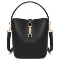 GEMIU Leather Bucket Purses for Women Crossbody Bags for Women Small Shoulder Purses with Adjustable Strap Black - color: Black