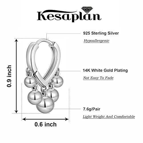 Huggie Earrings for Women 14K Gold Plated Earrings Dainty Statement Sterling Silver Cute Dangle Earring Hypoallergenic Huggie Hoop Earrings for Wome Trendy Prom Party Jewelry Gift - color: 1-silver