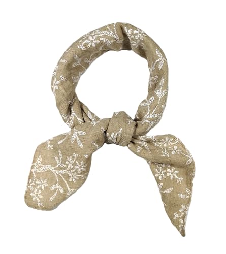 Shanlin Unisex Cotton Square Bandanas Scarves 24x24 - color: Floral-khaki